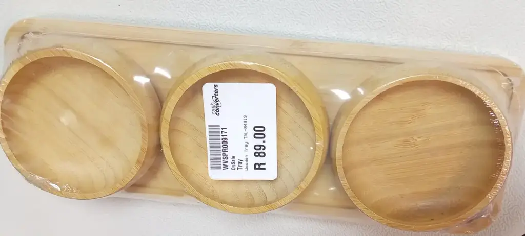 Bamboo 3Pc Snack Plate Set - View 2