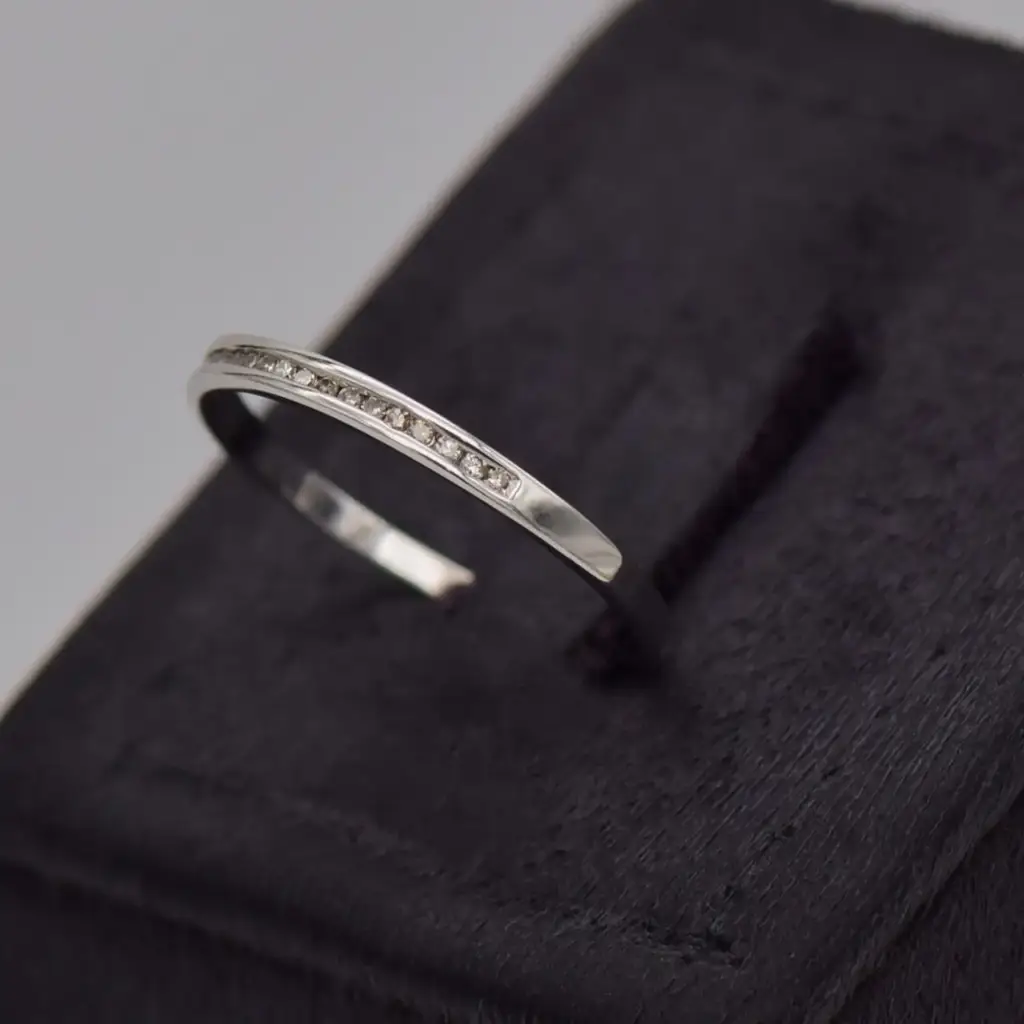 9ct White Gold 1/2 Eternity Ring - View 3
