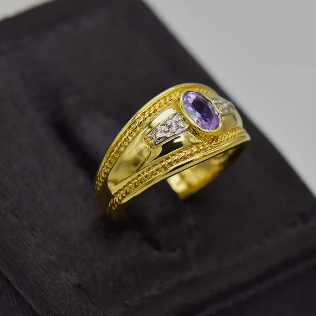 9ct Yellow Gold Dress Ring - View 6