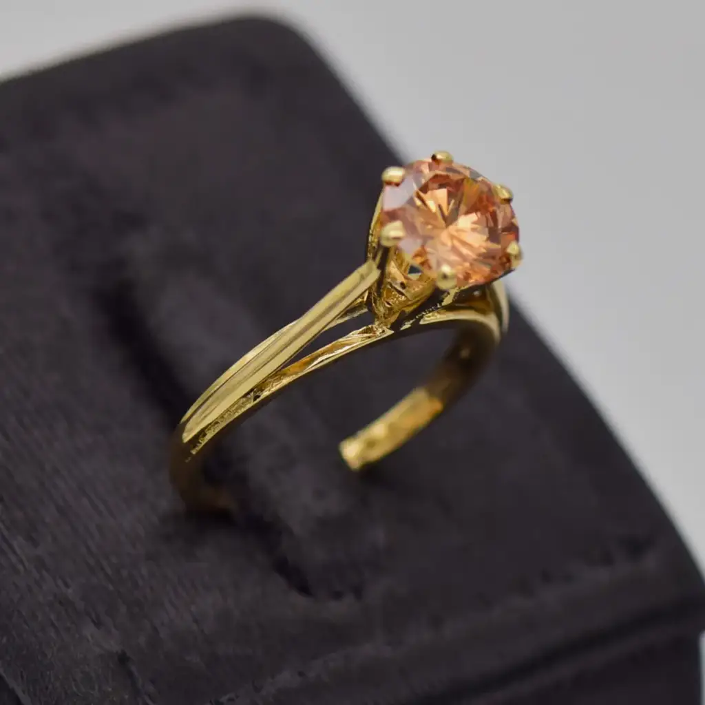 9ct Yellow Gold Dress Ring Single Stone - View 2