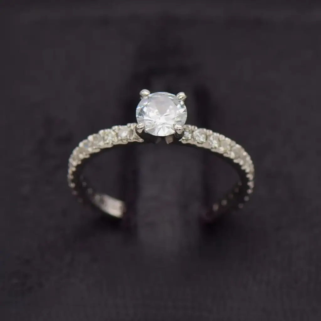 9ct White Gold Dress Ring