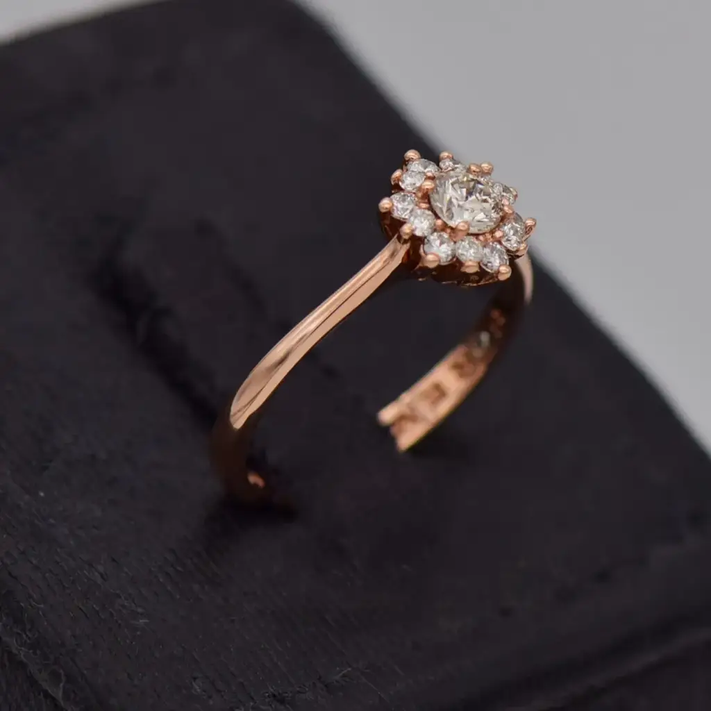 9ct Rose Gold Cluster Ring - View 2