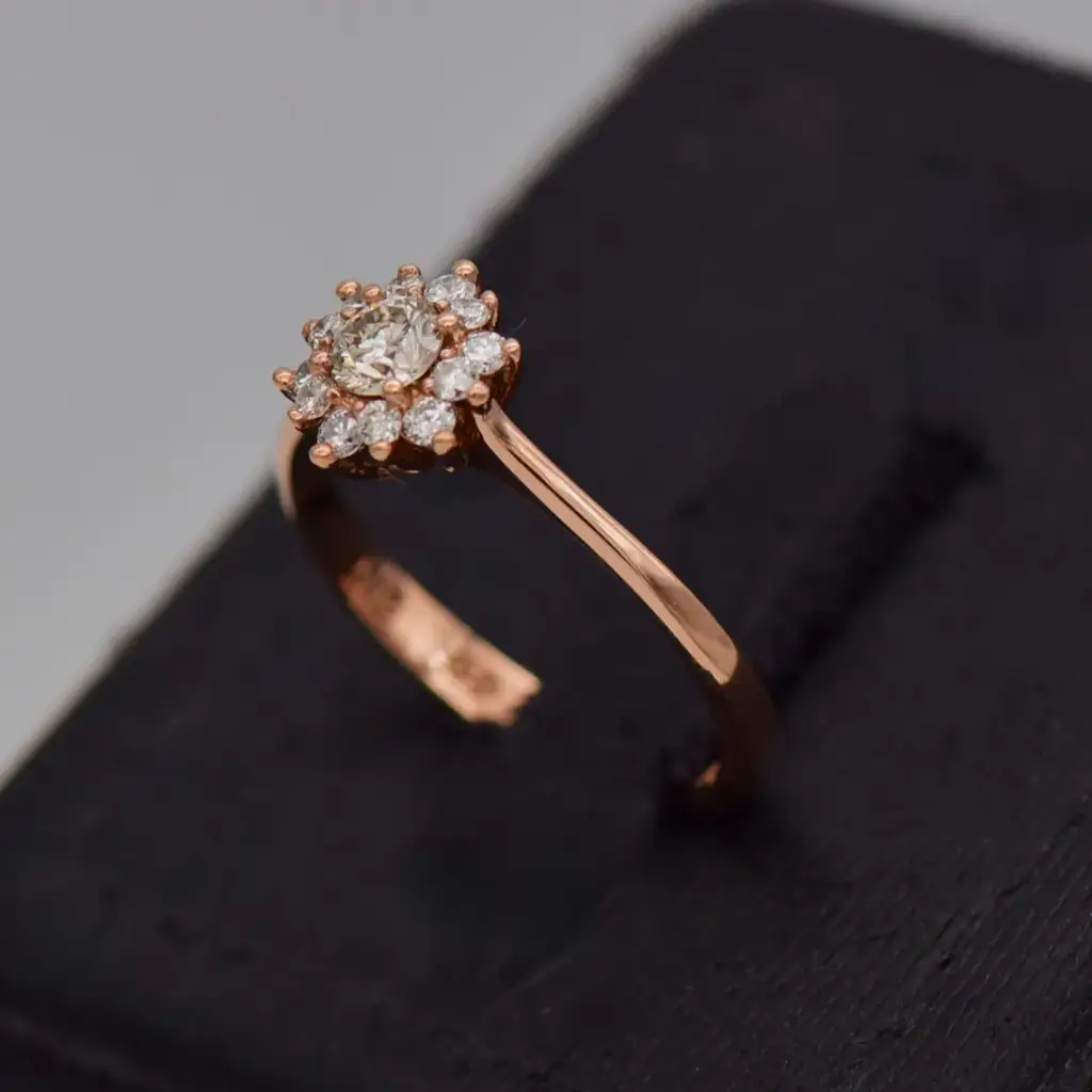 9ct Rose Gold Cluster Ring - View 3