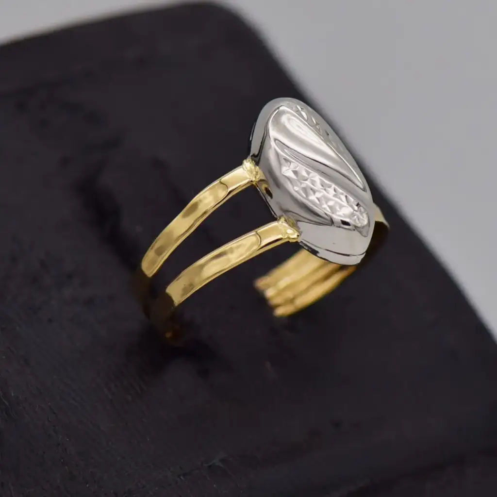 18ct Two Tone Gold Dress Ring - View 2