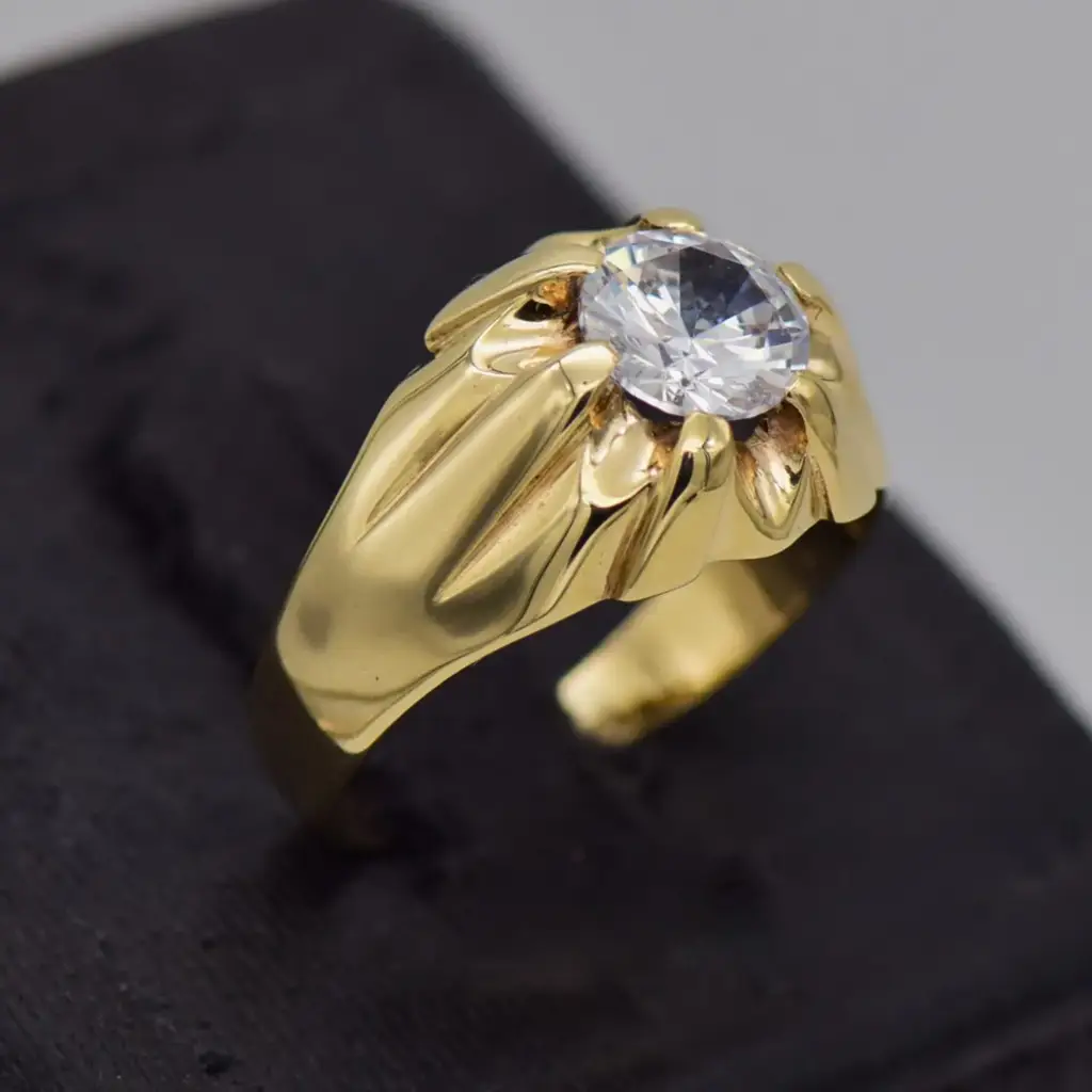 9ct Yellow Gold Men's Ring - View 2