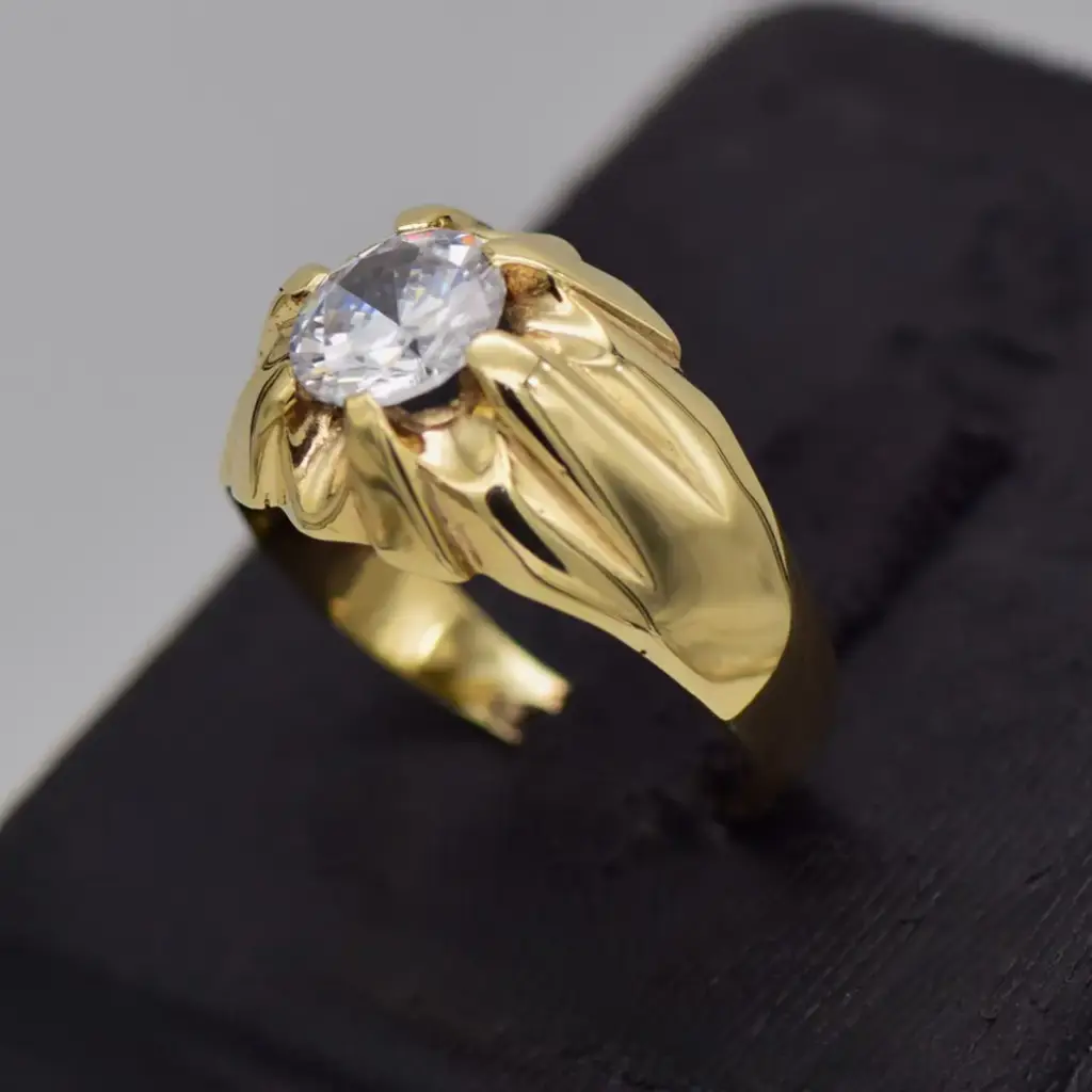 9ct Yellow Gold Men's Ring - View 3