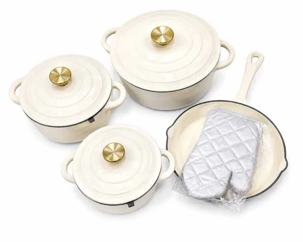 7-Piece Cast Iron Pot Set (Cream) - View 2
