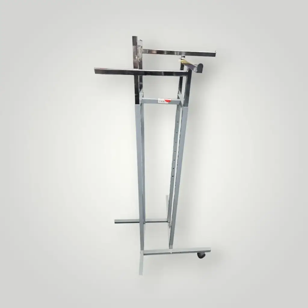 Adjustable Double Clothing Rail / Garment Display Rack – Silver