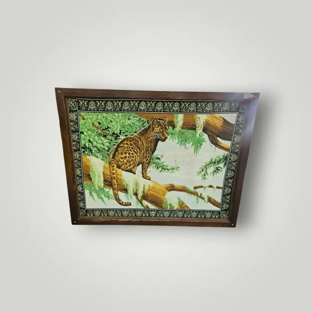 Large Framed Decorative Wall Carpet Art – Leopard Design (1.42M X 1M) - View 2