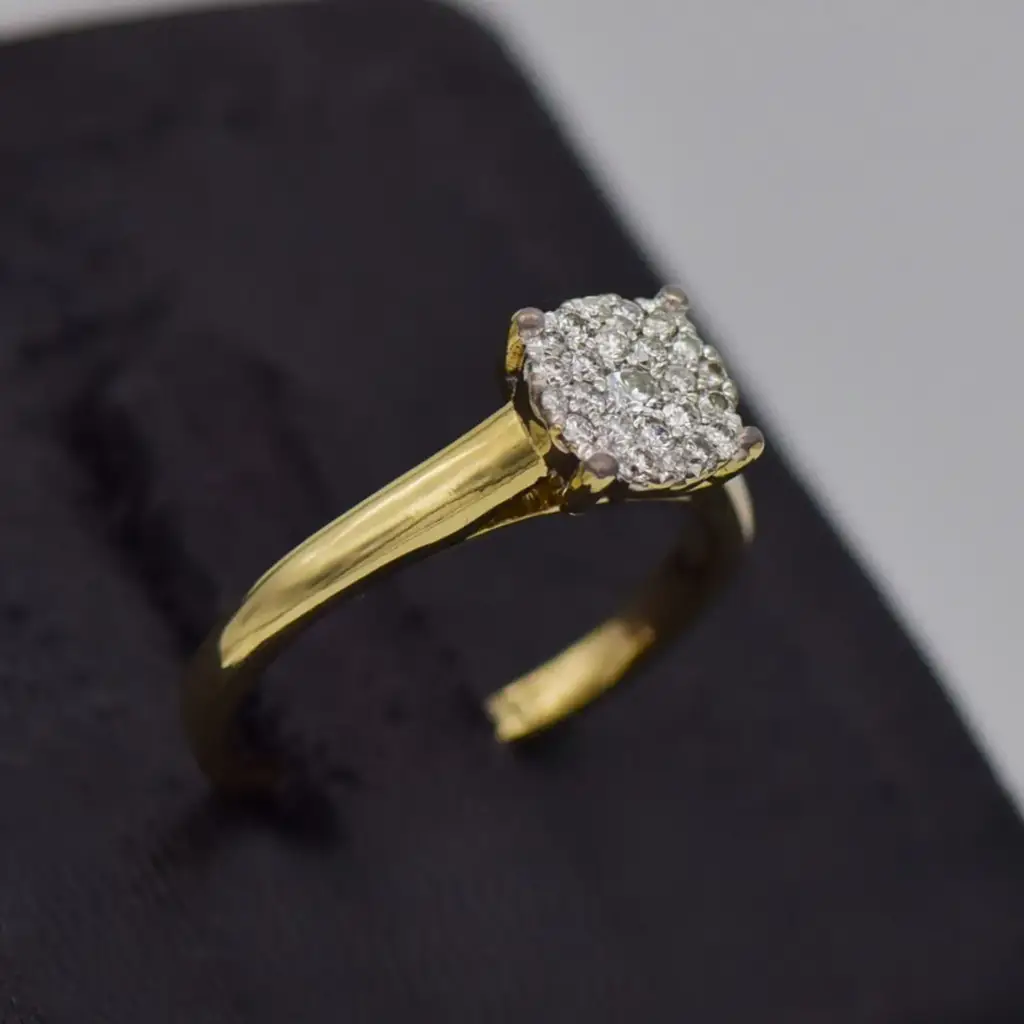 9ct Yellow Gold Cluster Ring - View 2