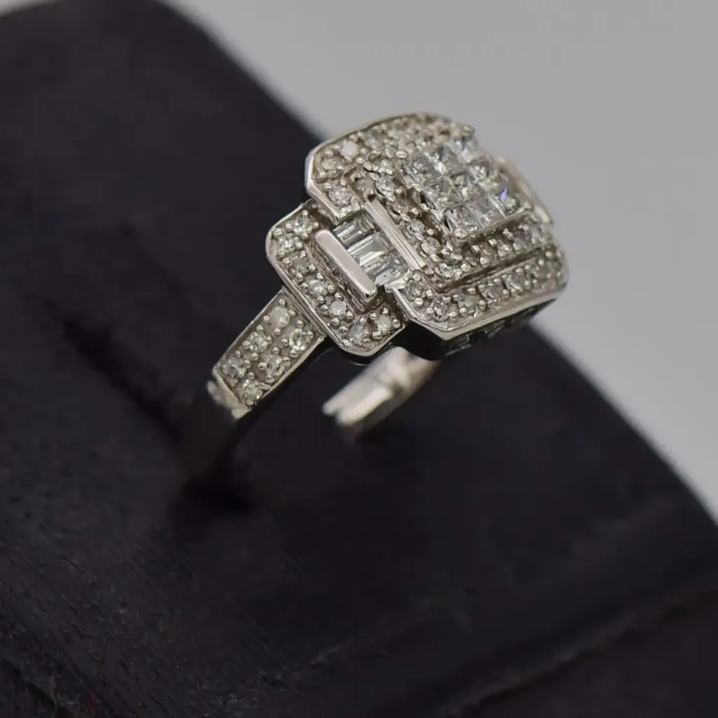 9ct White Gold Engagement Ring - View 2