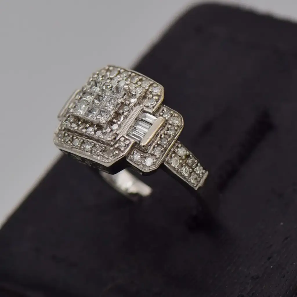 9ct White Gold Engagement Ring - View 3