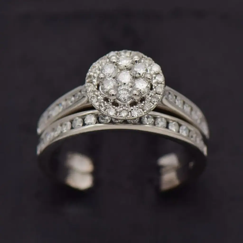 9ct White Gold Wedding Ring Twin Set
