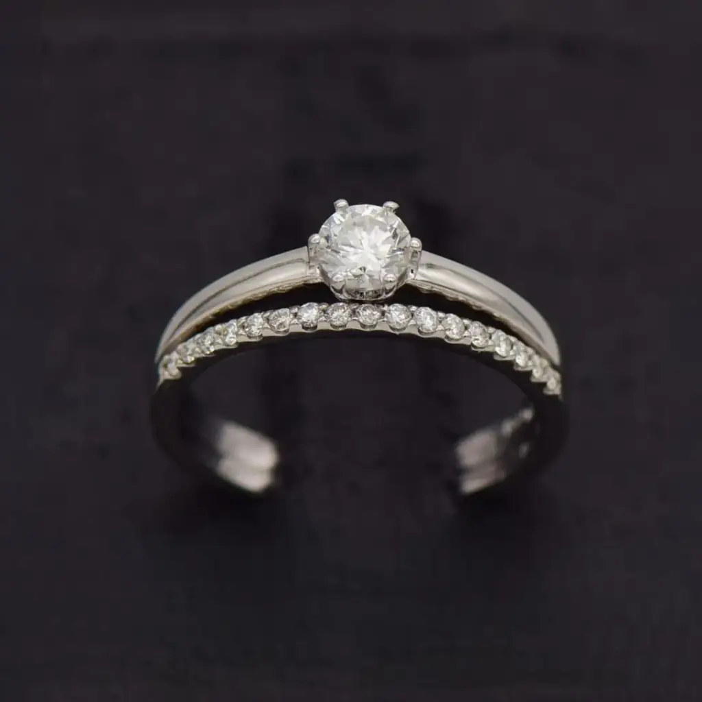 18ct White Gold Wedding Ring Twin Set