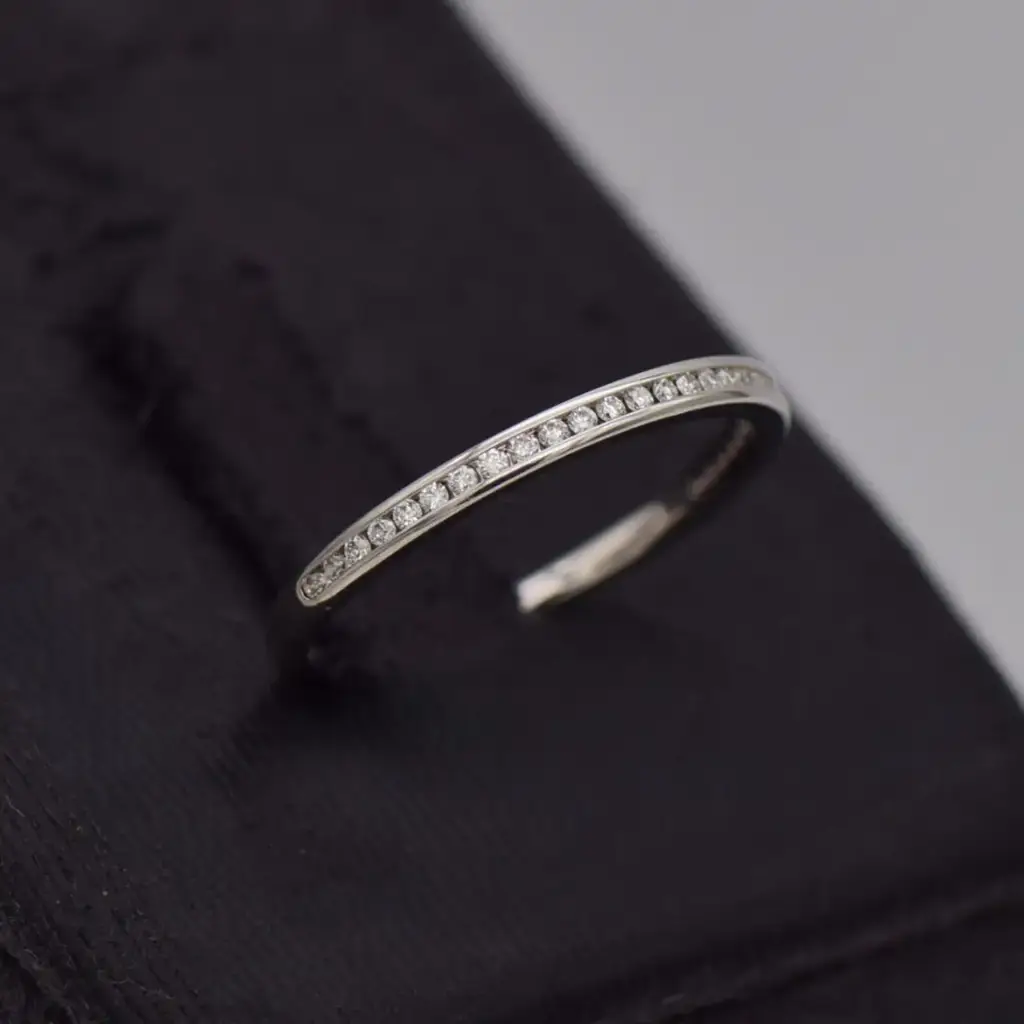 18Ct White Gold Half Eternity Ring - View 2