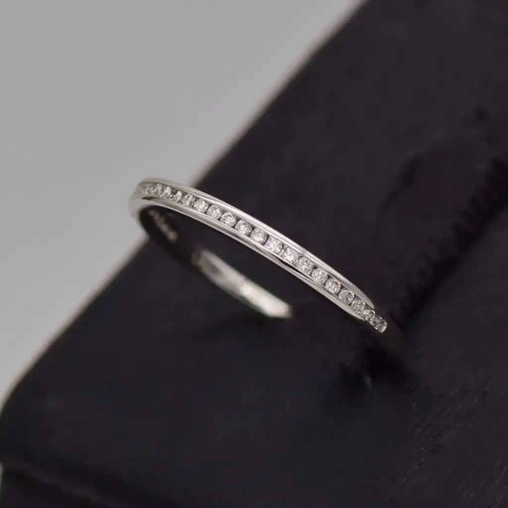 18Ct White Gold Half Eternity Ring - View 3