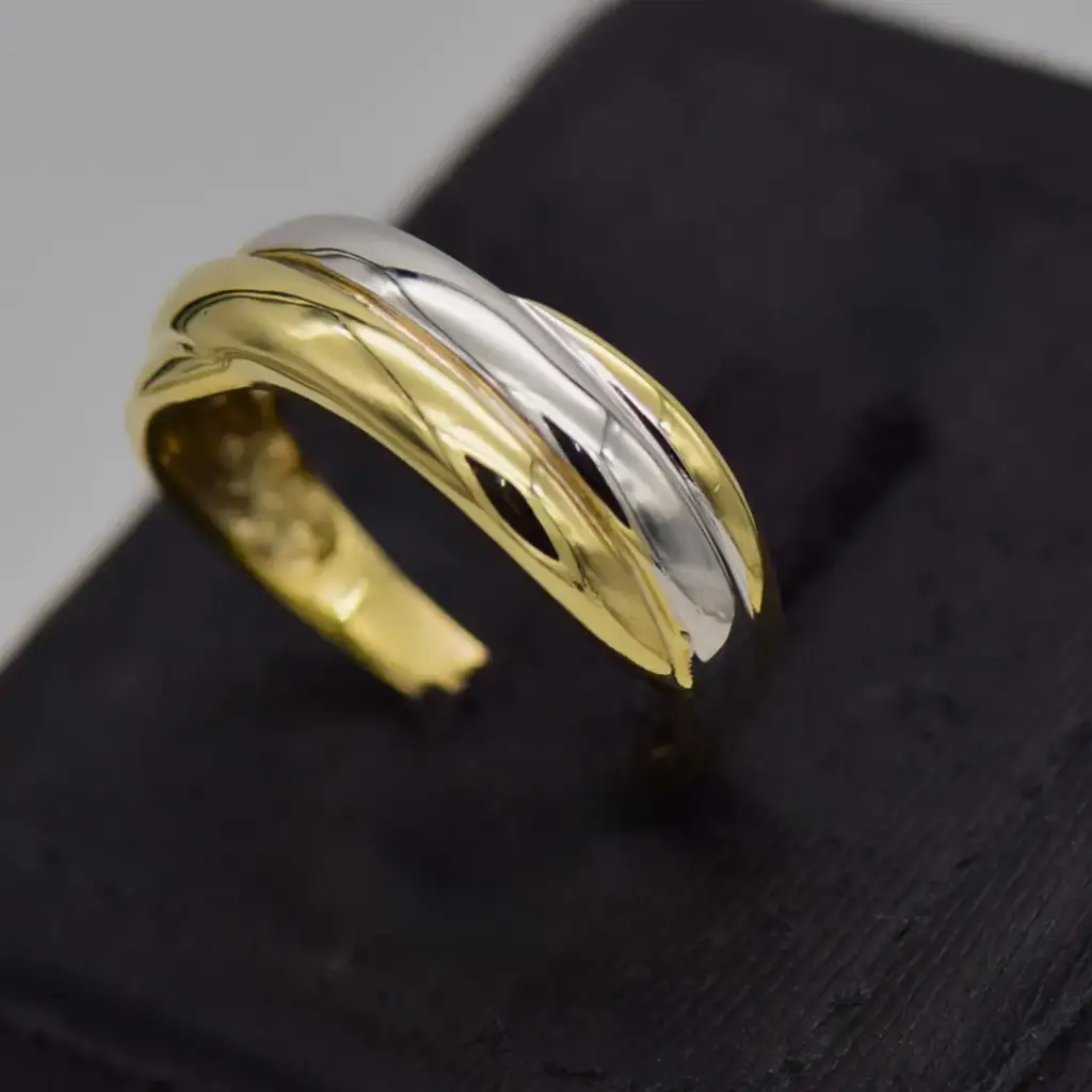 9ct Two Tone Gold Dress Ring - View 3