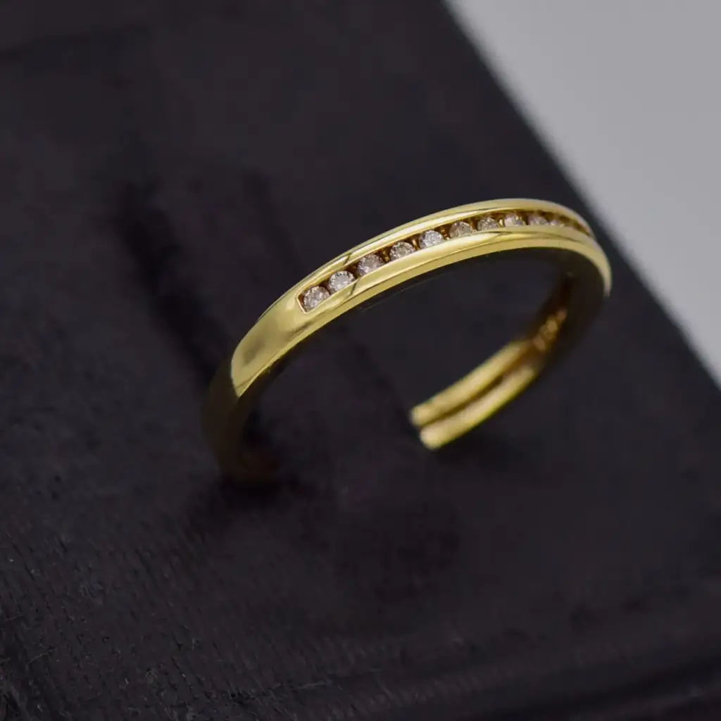 9ct Yellow Gold Half Eternity Ring - View 2