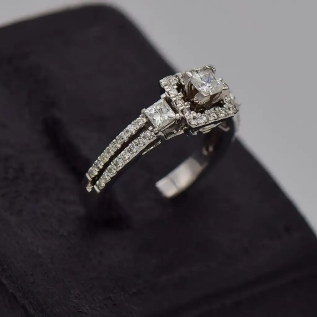 14ct White Gold Dress Ring - View 2