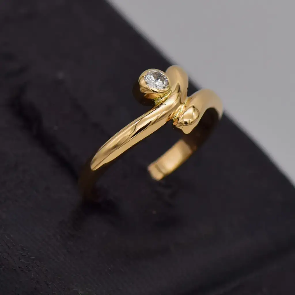 17ct Yellow Gold Dress Ring - View 2
