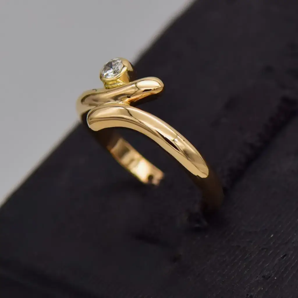 17ct Yellow Gold Dress Ring - View 3