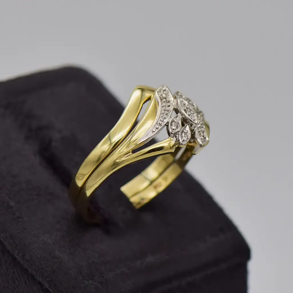 9ct Yellow Gold Wedding Ring Twin Set - View 2