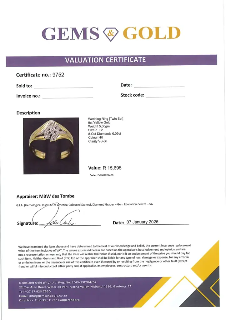 9ct Yellow Gold Wedding Ring Twin Set - View 4
