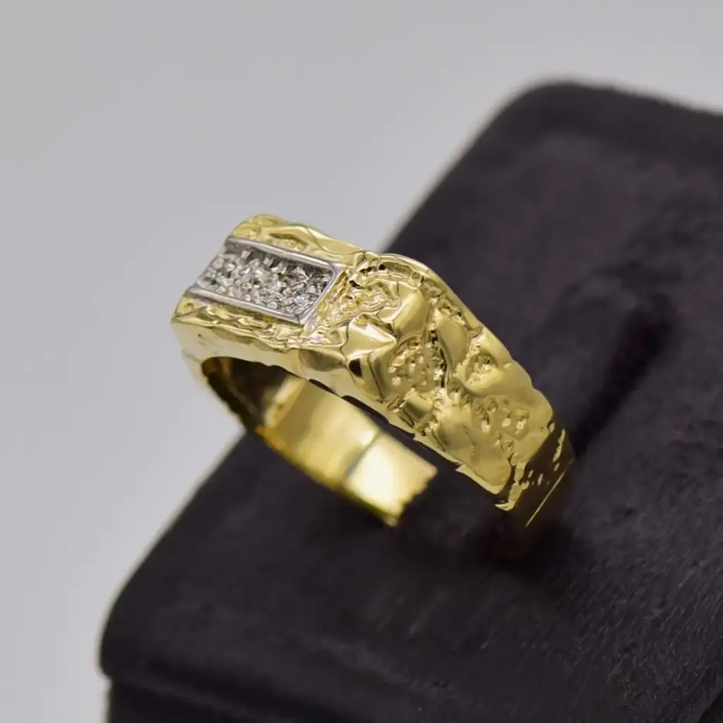 9ct Yellow Gold Men's Ring - View 3