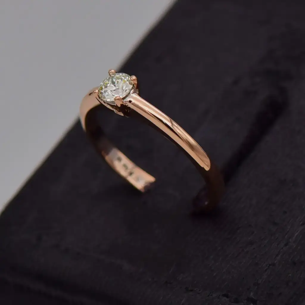 10ct Rose Gold Solitaire Ring - View 3