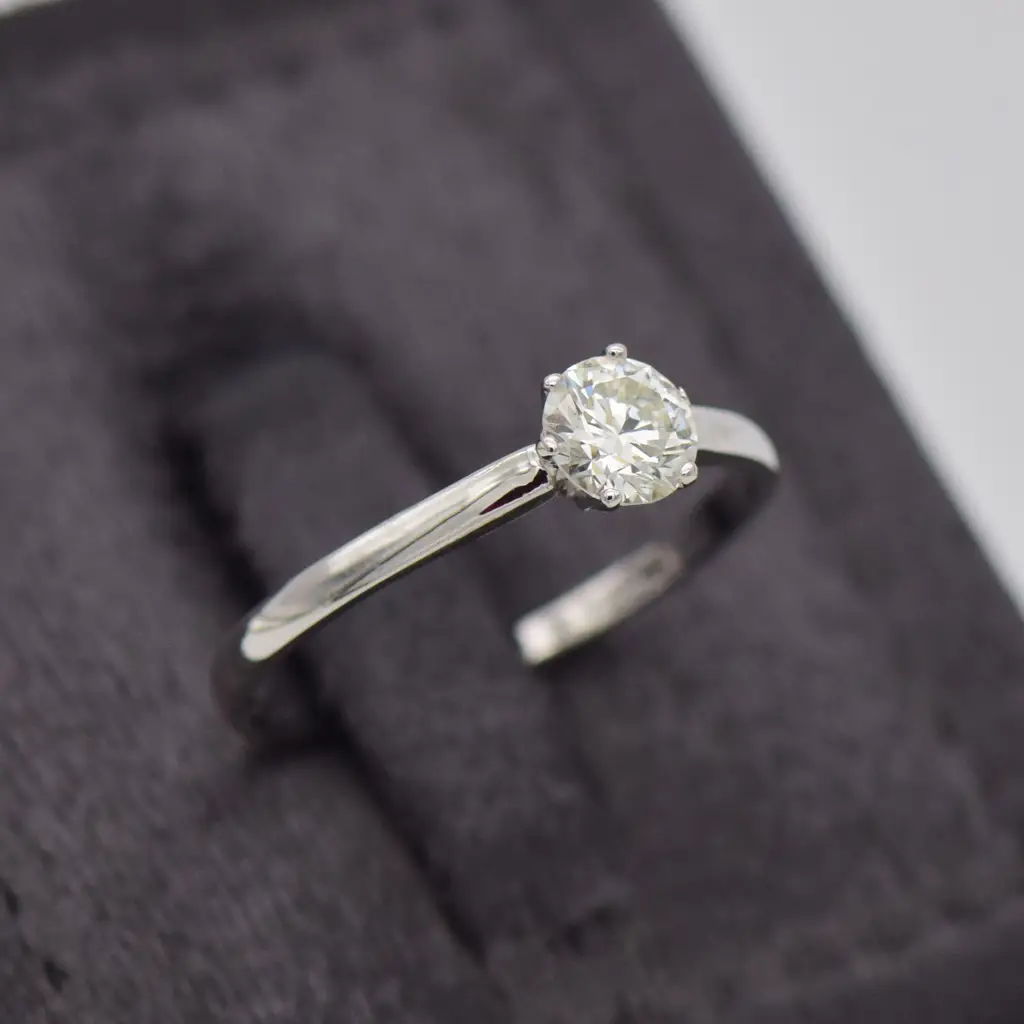 18ct White Gold Solitaire Engagement Ring - View 2