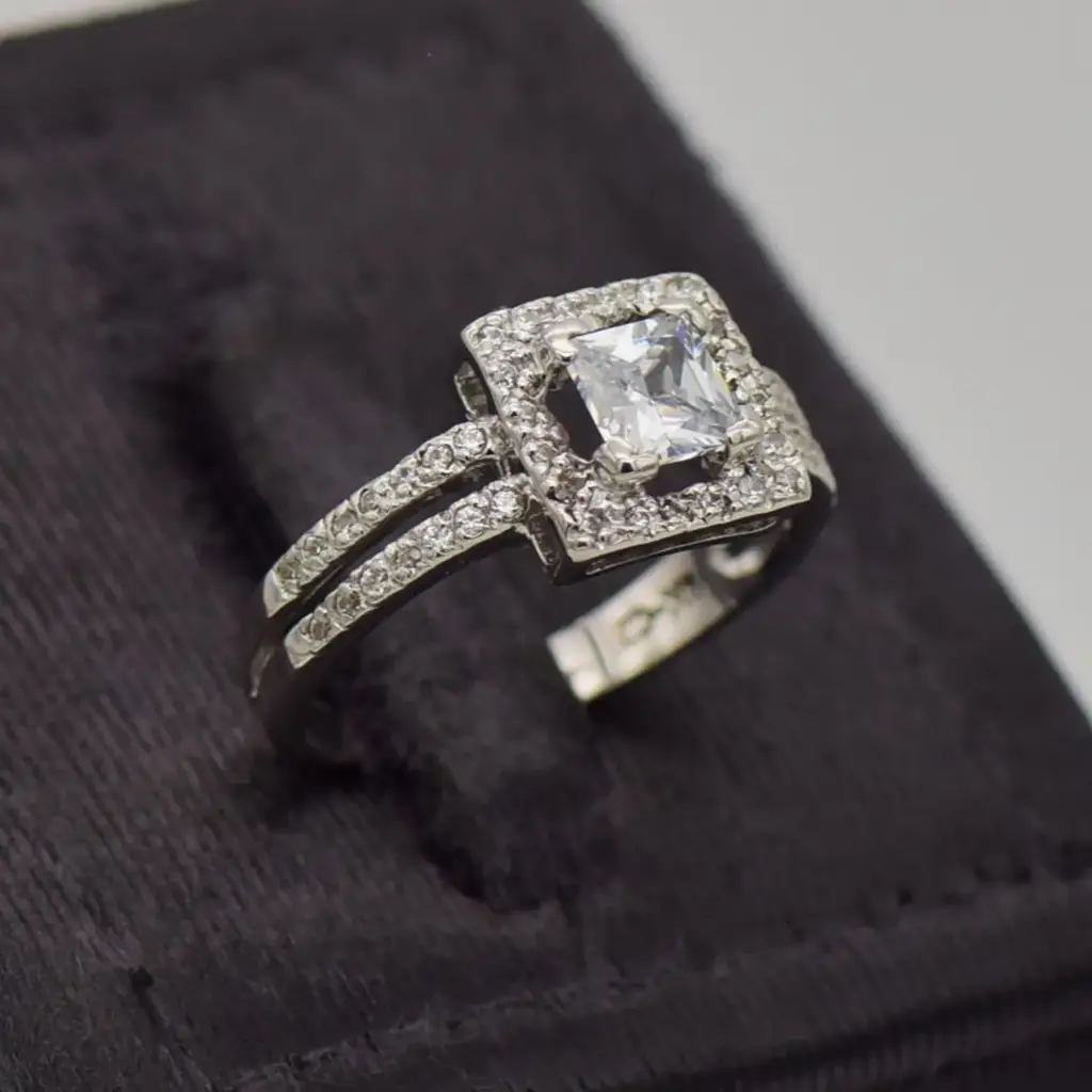 9ct White Gold Dress Ring - View 2