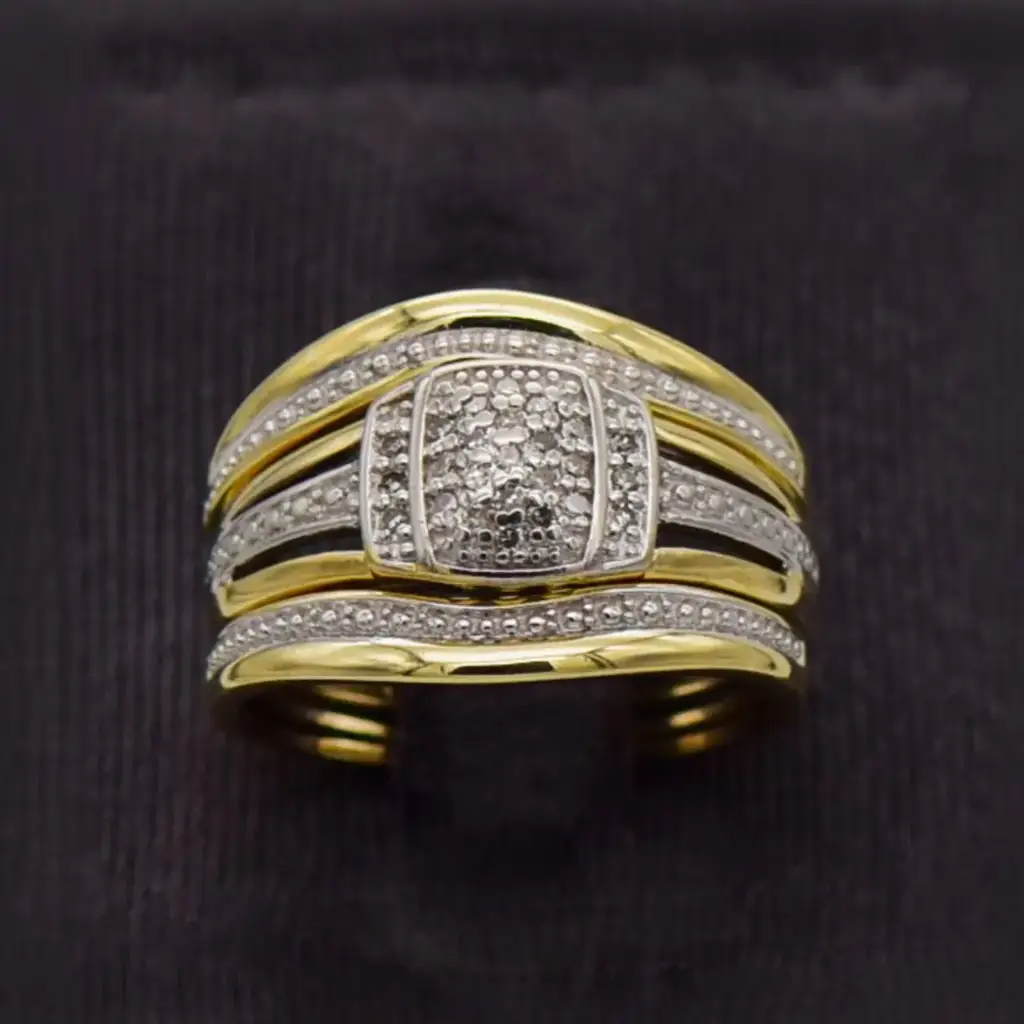 9ct Yellow Gold Wedding Ring Trip Set