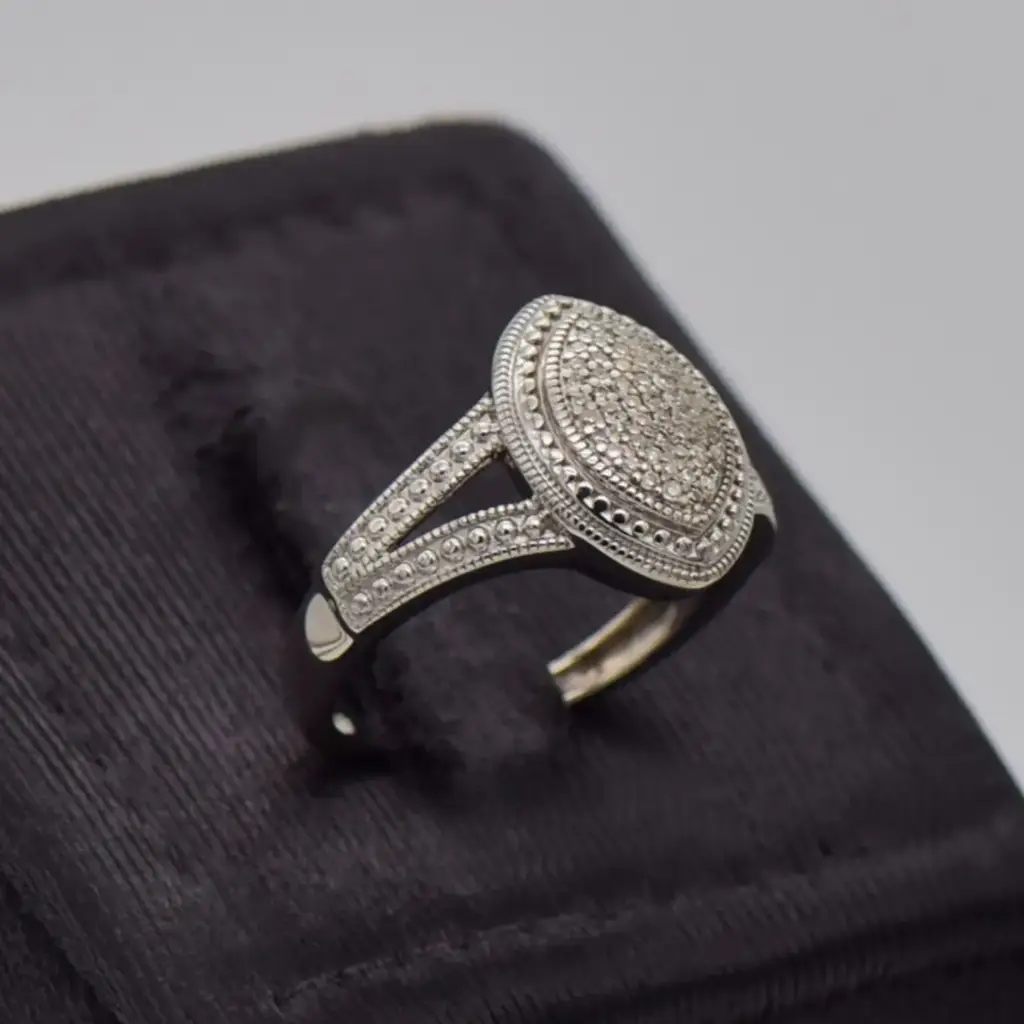 9ct White Gold Dress Ring - View 2