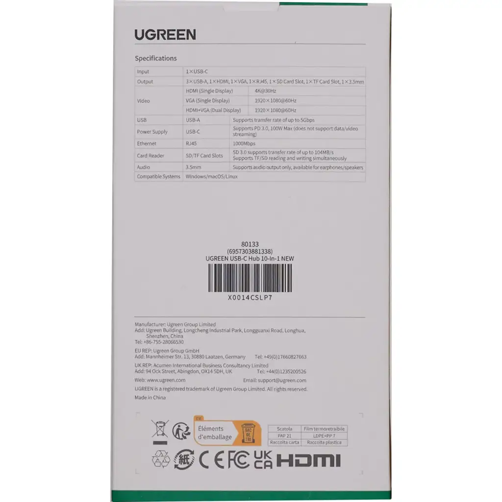 Ugreen 7-In-1 Usb-C Multifunction Adapter - View 3