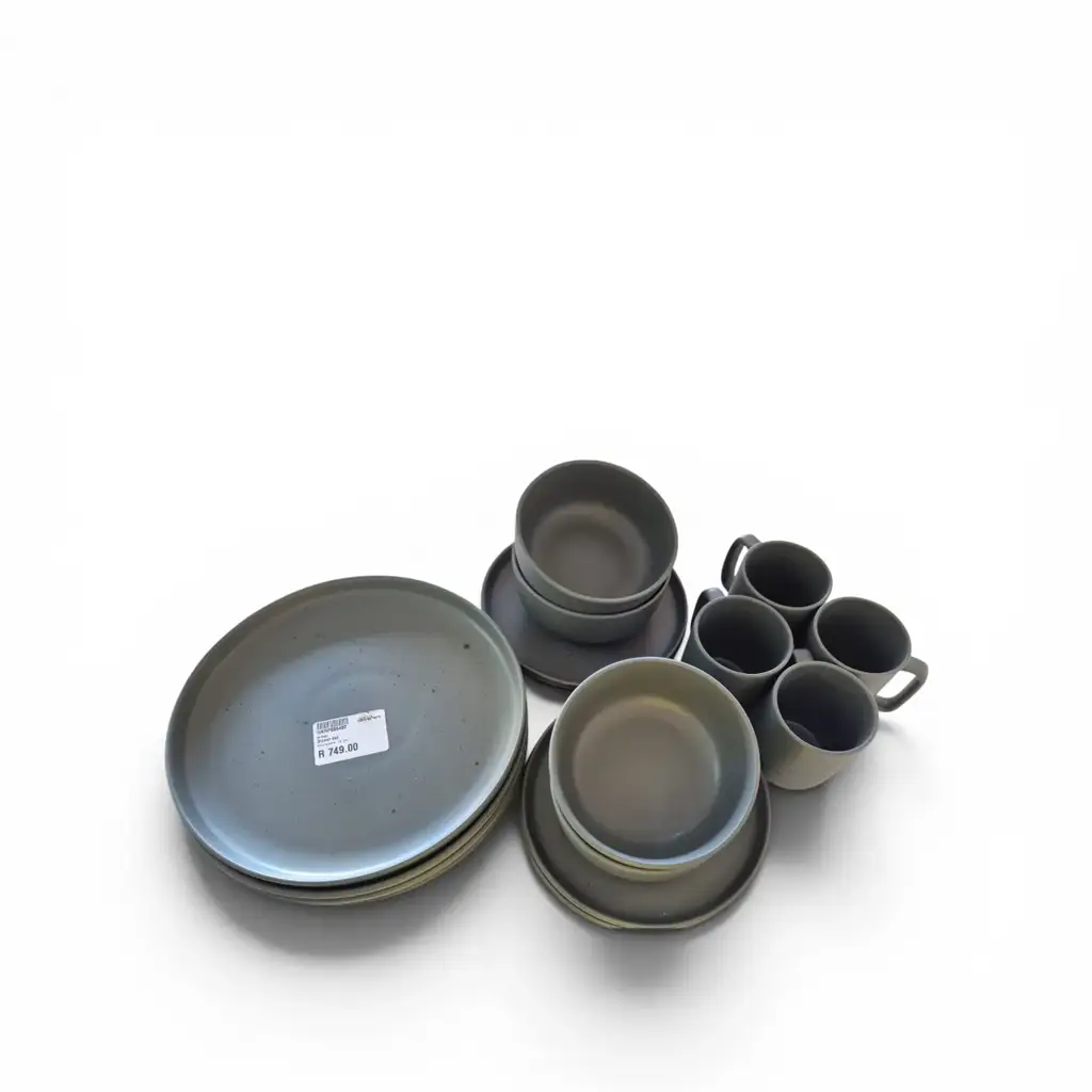 Grey 16 Piece Stoneware Dinner Set