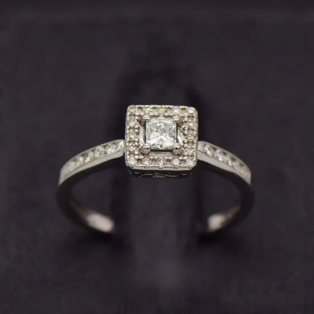 9ct White Gold Engagement Ring