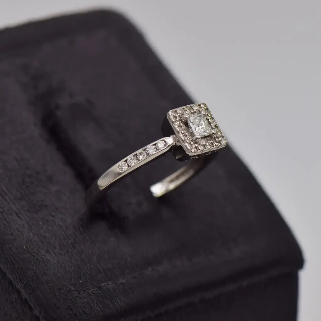 9ct White Gold Engagement Ring - View 2