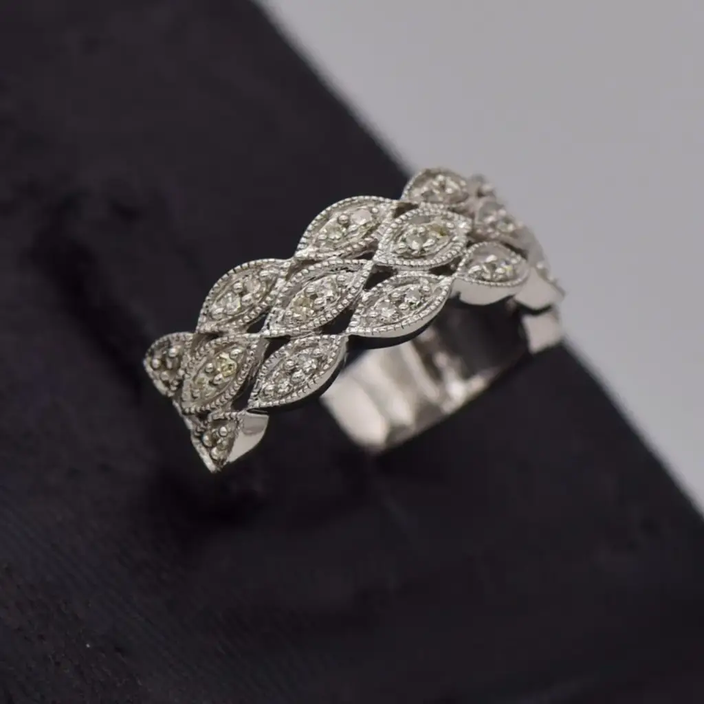 9ct White Gold Dress Ring - View 3