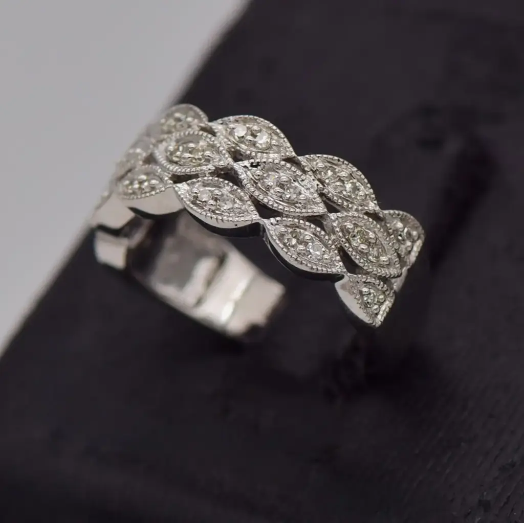 9ct White Gold Dress Ring - View 4
