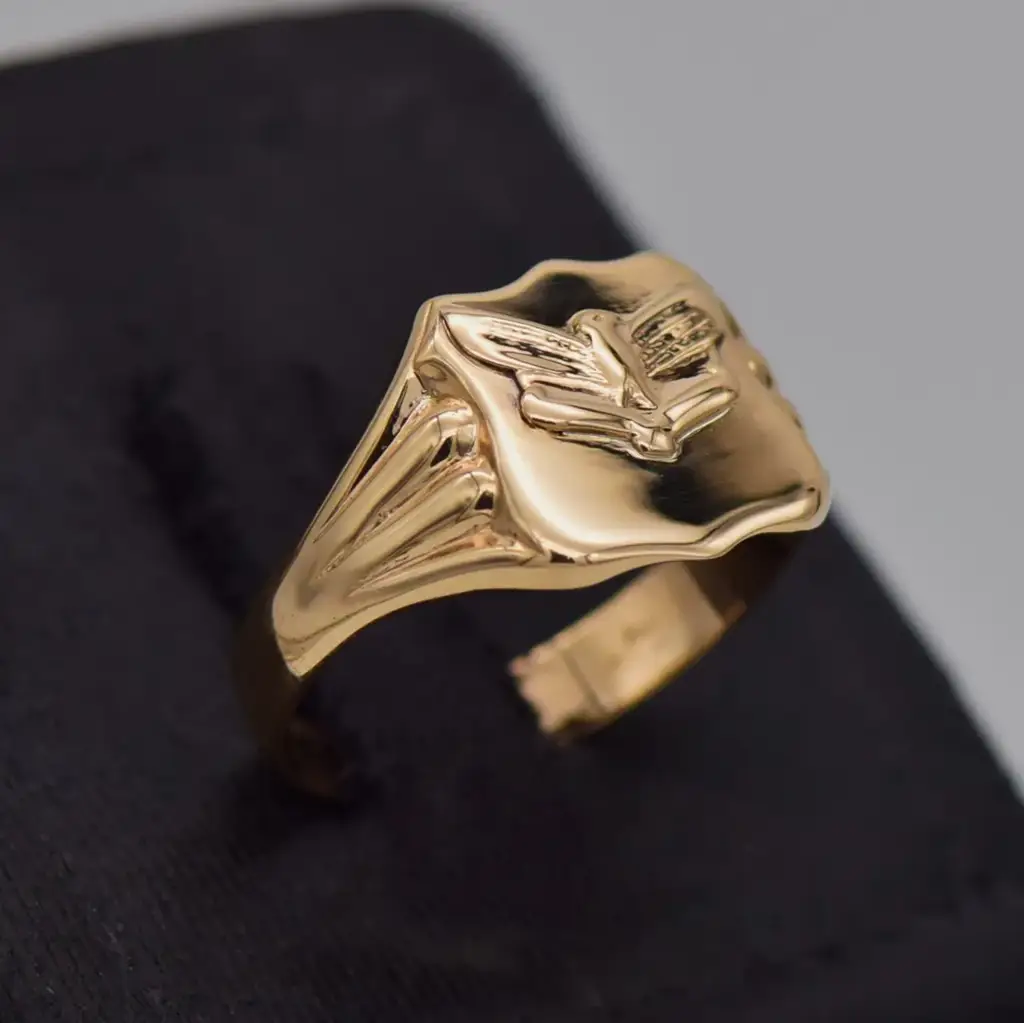 9ct Yellow Gold Men's Ring - View 2