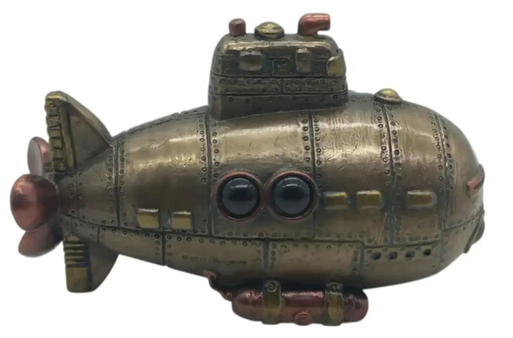 Antique Brass Submarine Clock - View 2
