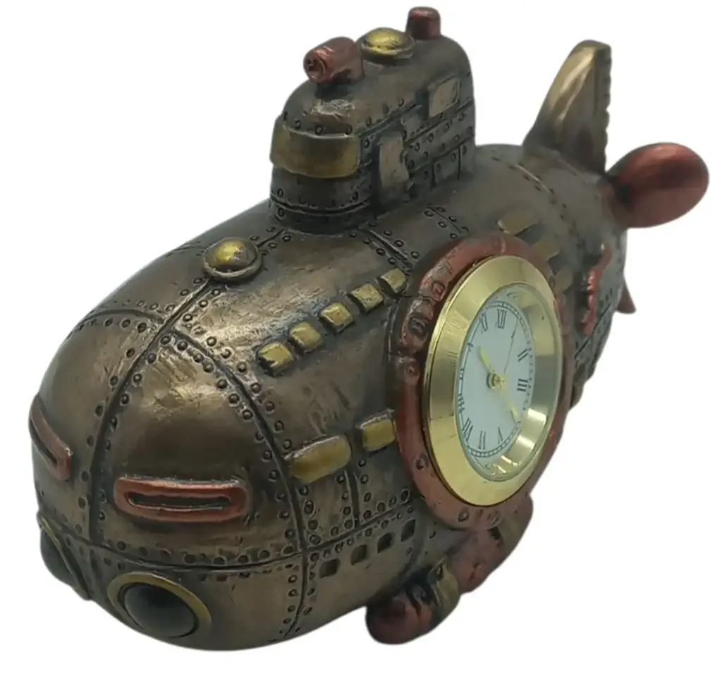 Antique Brass Submarine Clock - View 3