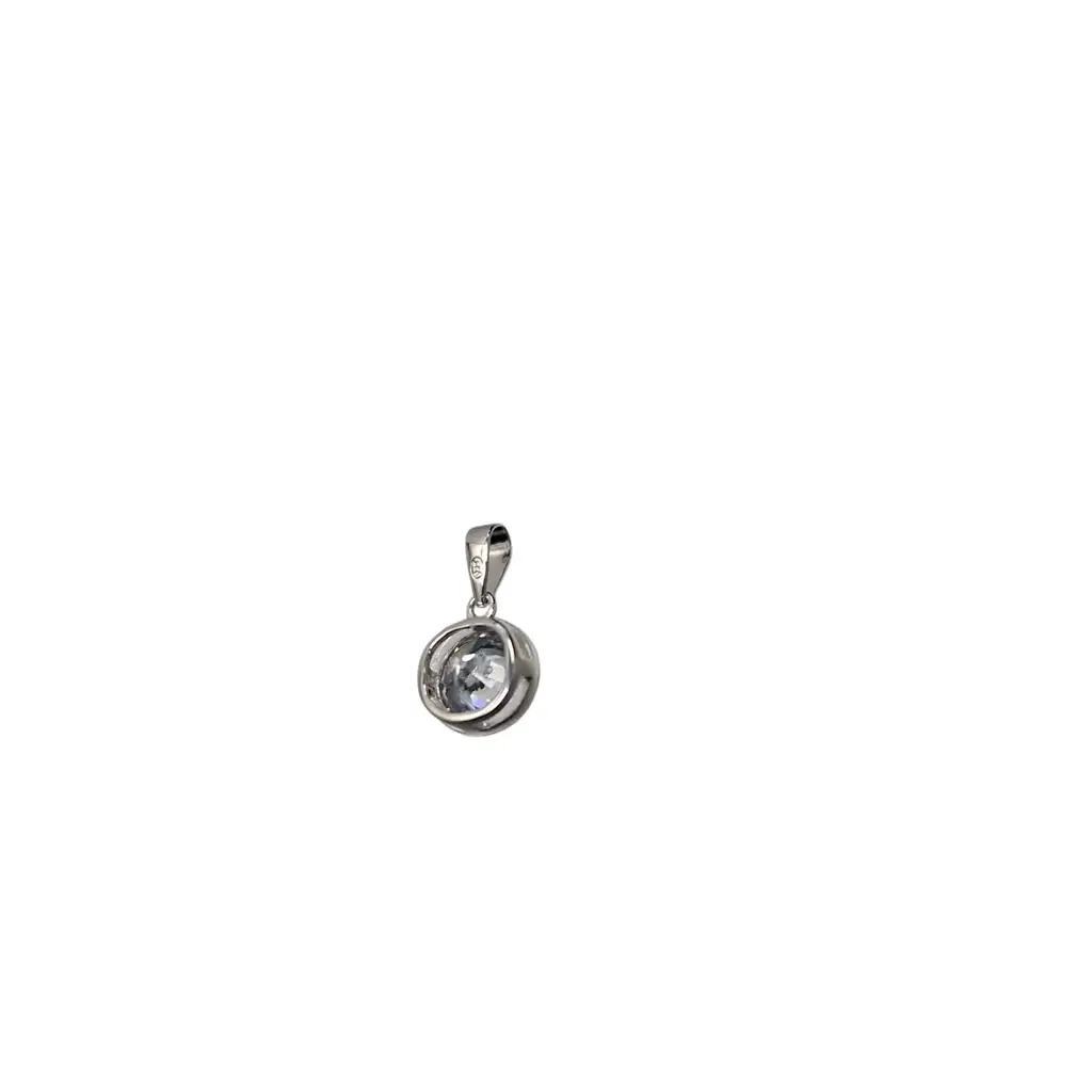 Sterling Silver Cubic Zirconia Tube Pendant - View 2