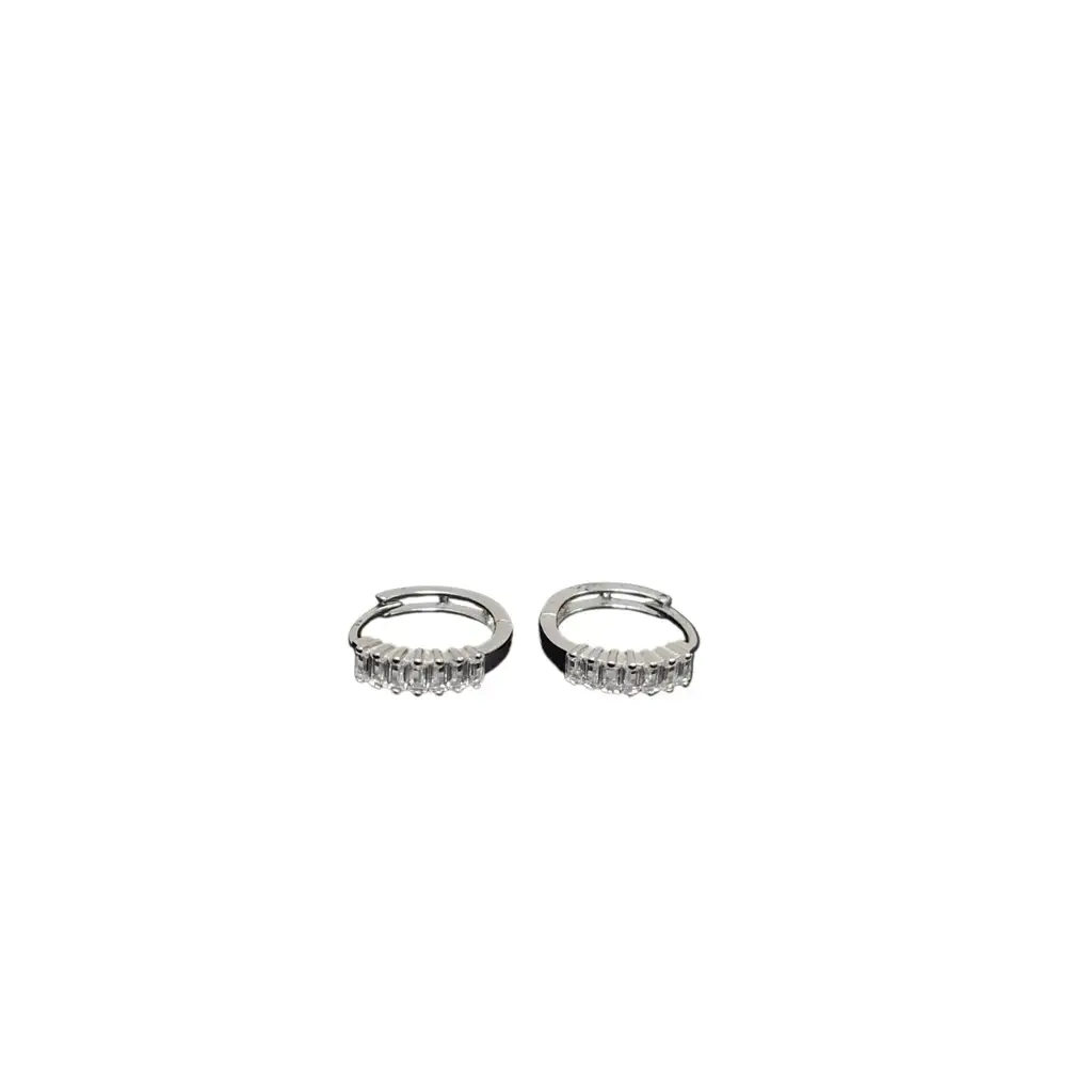 Cz Huggies Mser040 925 Sterling Silver Earrings - View 2
