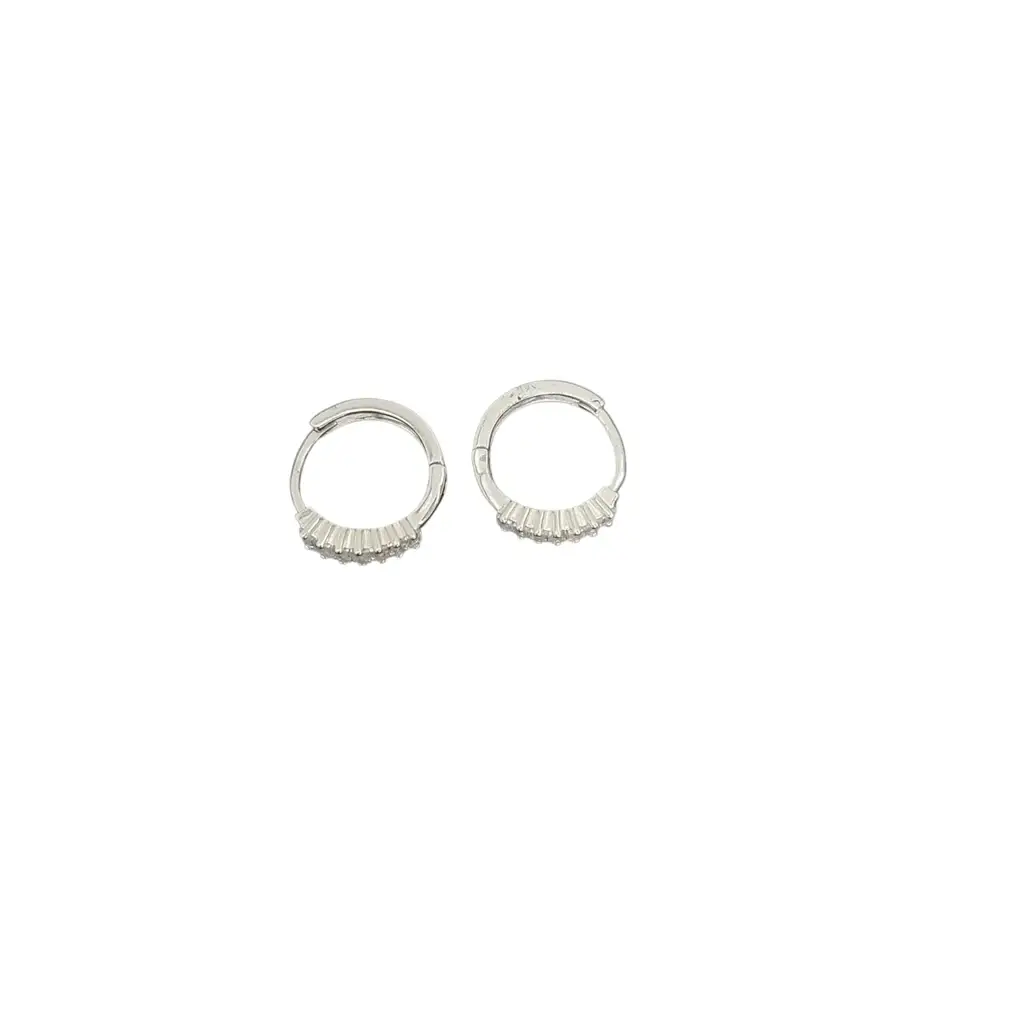 Cz Huggies Mser040 925 Sterling Silver Earrings - View 3