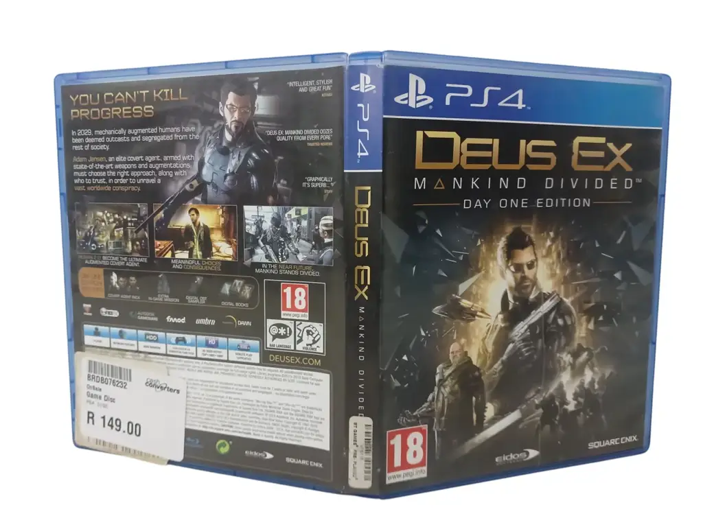 Playstation 4 Deus Ex: Mankind Divided Day One Edition Game Disc - View 2