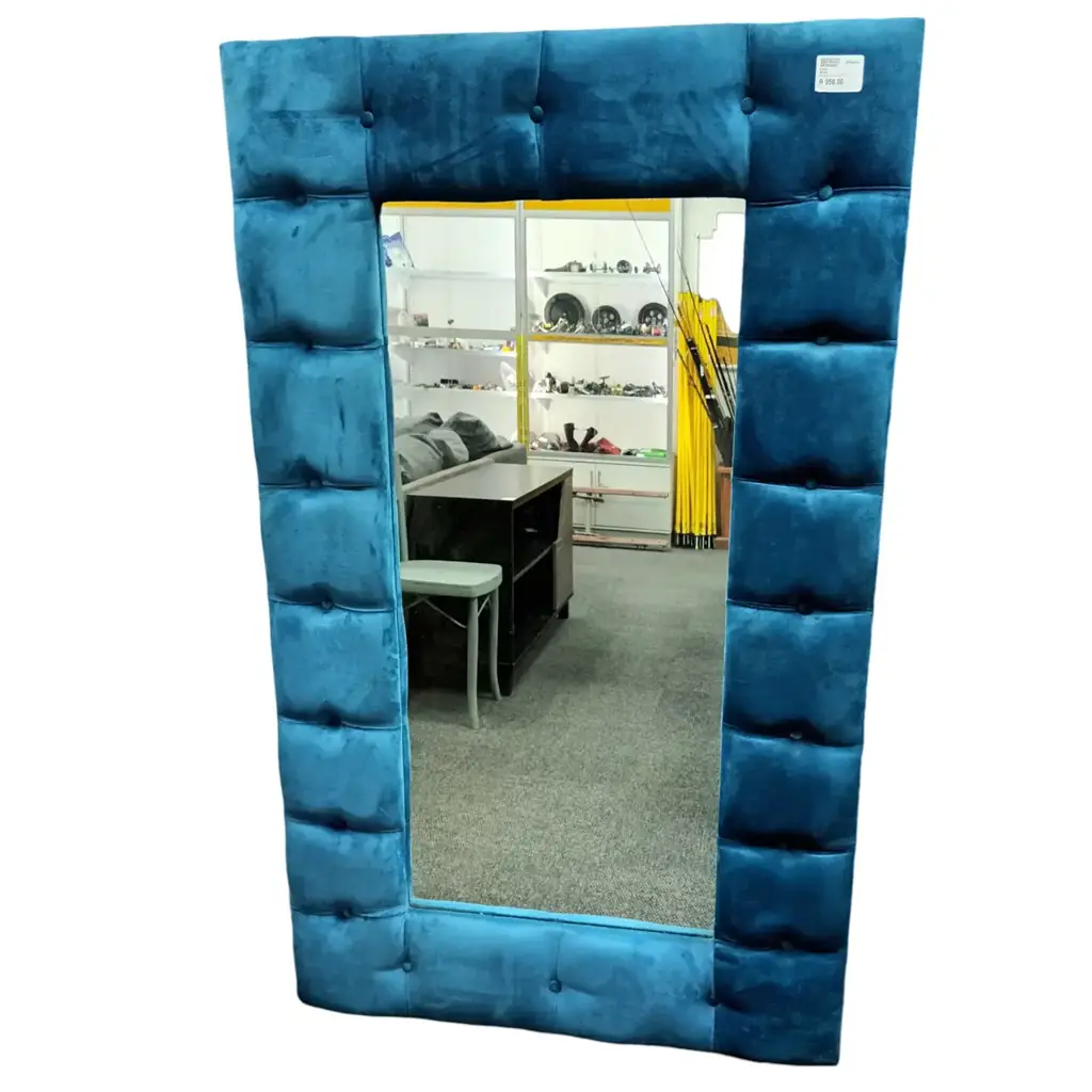Blue Velvet Framed Mirror (160 X 95cm) In-Store Collection