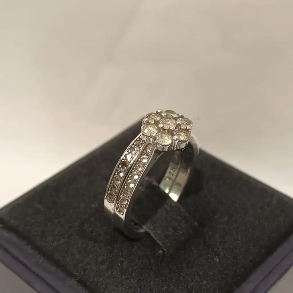 Sterling Silver 925 2-Piece Ladies Ring Set (Size K/L) - View 3