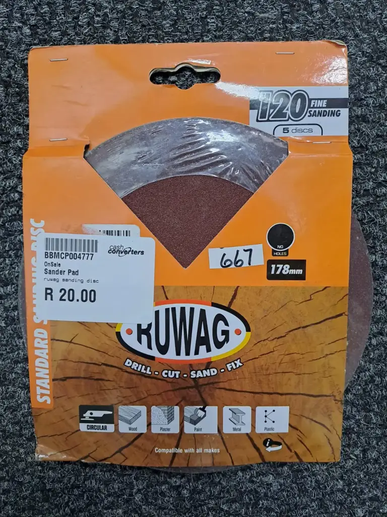 Ruwag 120 Grit Sanding Discs (5 Pack)