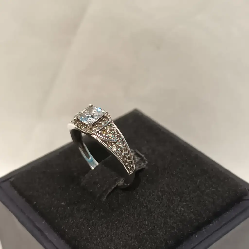 Sterling Silver 925 Ladies Dress Ring (Size K) - View 2